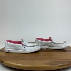 Little Kids Girls DC Villain White Perforated Leather Casual‎ Sneakers Size 12